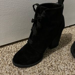 Black suede booties